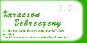 karacson debreczeny business card